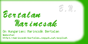 bertalan marincsak business card